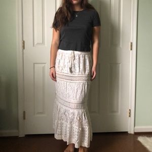 white crochet skirt